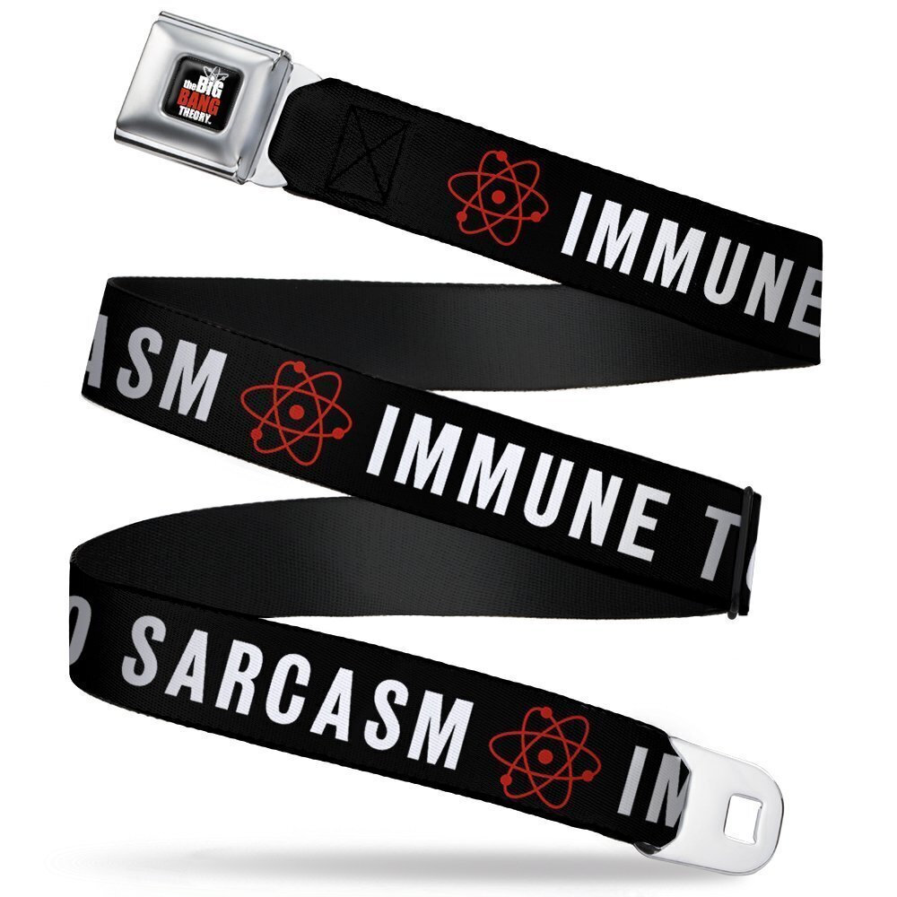 5037 Seatbelt Belt IMMUNE TO SARCASM/Atom Black/White/Red 1.0" Wide